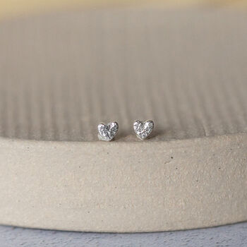 Sterling Silver Mini Heart Studs, 6 of 9