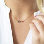 Mother And Child Birthstone Link Necklace, thumbnail 3 of 11