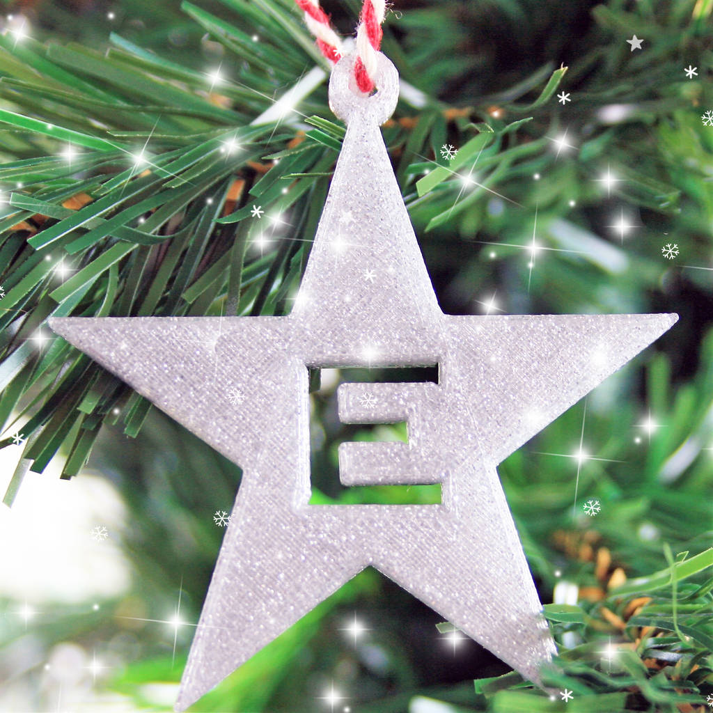 Personalised Star Glitter Christmas Decoration