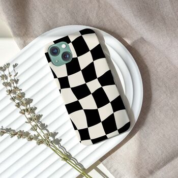 Black And White Plaid Phone Case, 2 of 7