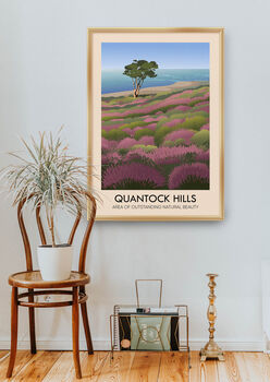 Quantock Hills Aonb Travel Poster Art Print, 5 of 8