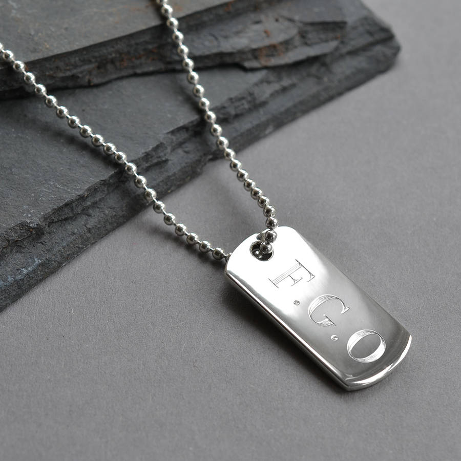 sterling silver solid dog tag necklace by martha jackson sterling