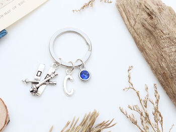 Personalised Skiing Keyring Ski Gift, Travel Keepsake, 4 of 7