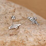 Sterling Silver Crow Bird 18 G Screw Back Stud Earrings, thumbnail 4 of 10