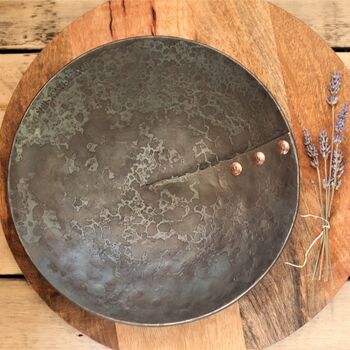 11th Anniversary Personalised Steel Bowl With Copper Buttons, 5 of 6