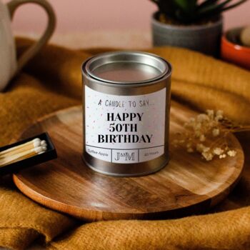 50th Birthday Wood Wick Candle For Her, 3 of 5