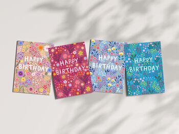 A Pack Of Four Floral Birthday Cards For Women, 6 of 6