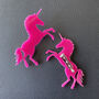 Pink Acrylic Standing Unicorn Brooch, thumbnail 3 of 3