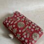 Red Handcrafted Raw Silk Clutch Bag, thumbnail 2 of 10