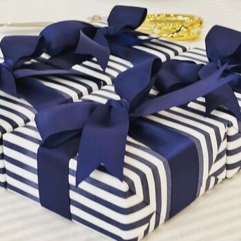 Personalised Gift Box Of Blue Sapphire Cocktail Candle With Free Greeting Card, 3 of 4