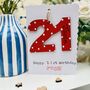 Personalised 21st Birthday Card Wooden Number Gift, thumbnail 5 of 5