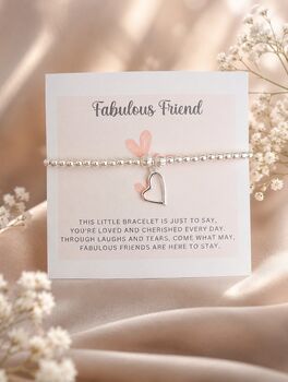 Friendship Bracelet Silver Plated Heart Stretch Bracelet, 12 of 12