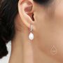 Sterling Silver Baroque Pearl Hammered Hoop Earrings, thumbnail 6 of 10