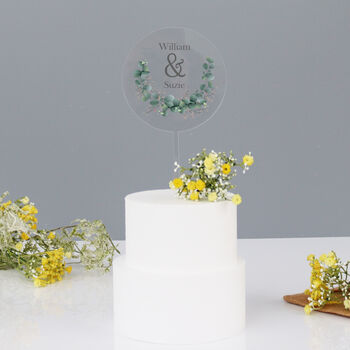 Personalised Wedding Cake Topper Botanical, 3 of 5
