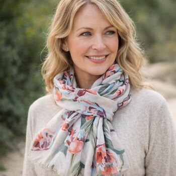 Mother's Day Tulip Print Scarf, 2 of 6