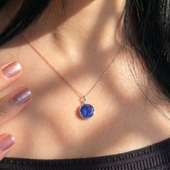 925 Sterling Silver Blue Sapphire September Necklace, 2 of 4