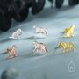 Mismatched Tiger Stud Earrings In Sterling Silver, thumbnail 2 of 12
