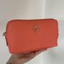 Saffiano Leather Embellished Cosmetic Bag, thumbnail 2 of 7