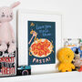 Love You More Than Pasta Print, Unframed, thumbnail 2 of 4