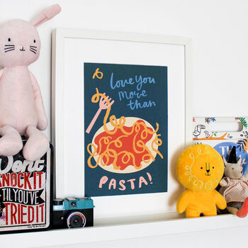 Love You More Than Pasta Print, Unframed, 2 of 4
