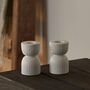 Two Matte White Ceramic Candlestick Holders, thumbnail 2 of 3