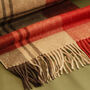 Men's Cashmere Blend Red Check Scarf, thumbnail 4 of 11