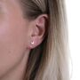 Sterling Silver Cubic Zirconia Heart Stud Earrings, thumbnail 6 of 8