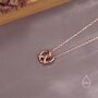 Sterling Silver Tiny Pretzel Heart Knot Pendant Necklace, thumbnail 2 of 11