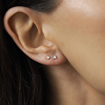 Dara Cubic Zirconia Sterling Silver Stud Earrings, 2 of 3