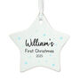 Personalised 1st Christmas Star With Blue Stars Keepsake Baby Gift, thumbnail 4 of 4