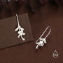 Sterling Silver Pearl Mistletoe Drop Hook Earrings, thumbnail 2 of 11