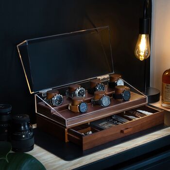 Wooden Watch Organizer For Men Father's Day Gift, 4 of 7