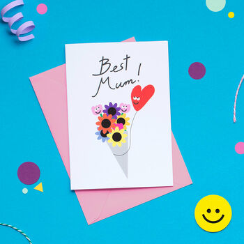 Love You Best Mum Bouquet Birthday Mother's Day Card, 2 of 2