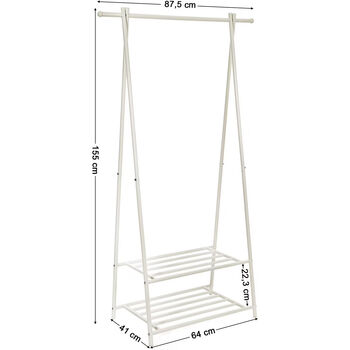 Coat Clothes Rack Coat Stand Two Tier Storage Shelf, 9 of 9
