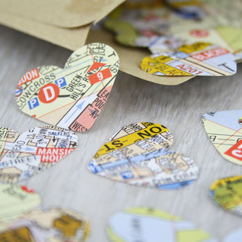 London Map Confetti Hearts, 3 of 6