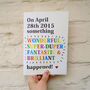 Personalised 'Wonderful Day' Date Card, thumbnail 3 of 4