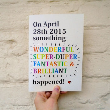 Personalised 'Wonderful Day' Date Card, 3 of 4