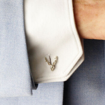 Stag Cufflinks – Silver/Gold Vermeil Plated, 2 of 4
