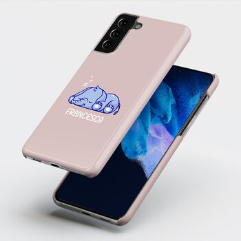 Personalised Sleeping Elephant Name Phone Case, 4 of 6