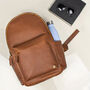 Personalised Brown Leather Backpack With Side Pockets, thumbnail 5 of 12
