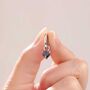 Sterling Silver Mystic Black Trillion Cut Cz Hoop Earrings, thumbnail 5 of 9