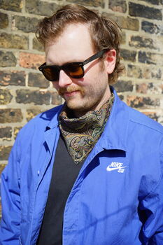 Mens Black Mixed Paisley Print Neckerchief, 4 of 12