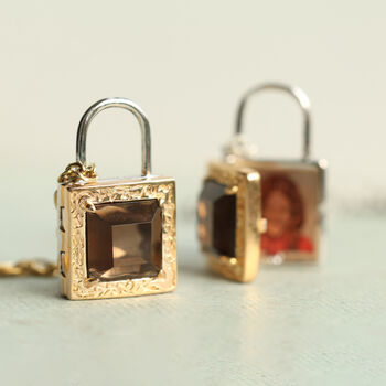 Jewel Padlock Personalised Locket Necklace, 10 of 12