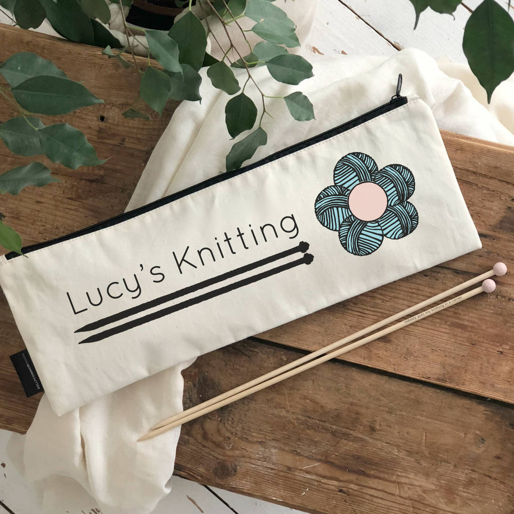 Floral Personalised Knitting Needle Case By Kelly Connor Designs