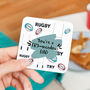 Choose Your Message Rugby Coaster, thumbnail 1 of 5