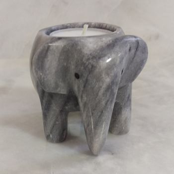 Two Elephant Marble T Light Holders, 4 of 8