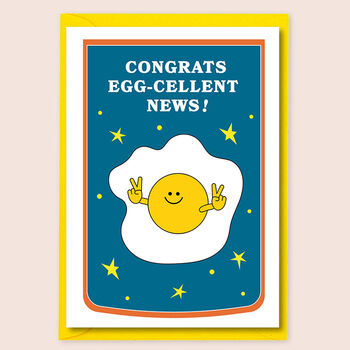 Congrats Excellent News Egg Pun Congratulations Card, 2 of 2