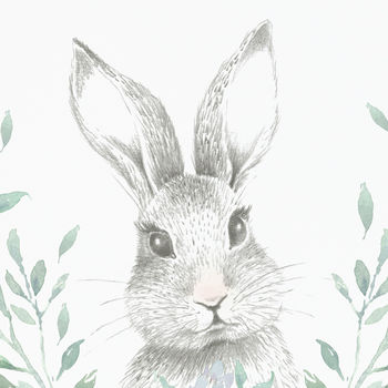 Personalised New Baby Bunny Rabbit Nursery Print, 2 of 3