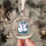 Personalised Penguin Couple Glass Christmas Tree Bauble, thumbnail 2 of 4