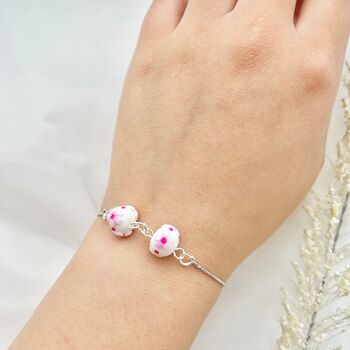 Handmade Cherry Blossom Clay Adjustable Bracelet, 5 of 8